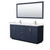 Wyndham WCF292972DBNC2UNSM70 Miranda 72 Inch Double Bathroom Vanity in Dark Blue, Light-Vein Carrara Cultured Marble Countertop, Undermount Square Sinks, Brushed Nickel Trim, 70 Inch Mirror