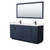 Wyndham WCF292972DBBC2UNSM70 Miranda 72 Inch Double Bathroom Vanity in Dark Blue, Light-Vein Carrara Cultured Marble Countertop, Undermount Square Sinks, Matte Black Trim, 70 Inch Mirror