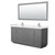Wyndham WCF292972DKGC2UNSM70 Miranda 72 Inch Double Bathroom Vanity in Dark Gray, Light-Vein Carrara Cultured Marble Countertop, Undermount Square Sinks, Brushed Nickel Trim, 70 Inch Mirror