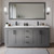 Wyndham WCF292972DGBC2UNSM70 Miranda 72 Inch Double Bathroom Vanity in Dark Gray, Light-Vein Carrara Cultured Marble Countertop, Undermount Square Sinks, Matte Black Trim, 70 Inch Mirror
