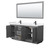 Wyndham WCF292972DGBC2UNSM70 Miranda 72 Inch Double Bathroom Vanity in Dark Gray, Light-Vein Carrara Cultured Marble Countertop, Undermount Square Sinks, Matte Black Trim, 70 Inch Mirror