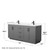 Wyndham WCF292972DGBC2UNSM70 Miranda 72 Inch Double Bathroom Vanity in Dark Gray, Light-Vein Carrara Cultured Marble Countertop, Undermount Square Sinks, Matte Black Trim, 70 Inch Mirror