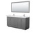 Wyndham WCF292972DKGWCUNSM70 Miranda 72 Inch Double Bathroom Vanity in Dark Gray, White Cultured Marble Countertop, Undermount Square Sinks, Brushed Nickel Trim, 70 Inch Mirror
