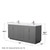 Wyndham WCF292972DKGWCUNSM70 Miranda 72 Inch Double Bathroom Vanity in Dark Gray, White Cultured Marble Countertop, Undermount Square Sinks, Brushed Nickel Trim, 70 Inch Mirror