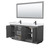 Wyndham WCF292972DGBWCUNSM70 Miranda 72 Inch Double Bathroom Vanity in Dark Gray, White Cultured Marble Countertop, Undermount Square Sinks, Matte Black Trim, 70 Inch Mirror