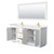 Wyndham WCF292972DWGC2UNSM70 Miranda 72 Inch Double Bathroom Vanity in White, Light-Vein Carrara Cultured Marble Countertop, Undermount Square Sinks, Brushed Gold Trim, 70 Inch Mirror