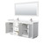 Wyndham WCF292972DWHC2UNSM70 Miranda 72 Inch Double Bathroom Vanity in White, Light-Vein Carrara Cultured Marble Countertop, Undermount Square Sinks, Brushed Nickel Trim, 70 Inch Mirror