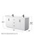 Wyndham WCF292972DWBC2UNSM70 Miranda 72 Inch Double Bathroom Vanity in White, Light-Vein Carrara Cultured Marble Countertop, Undermount Square Sinks, Matte Black Trim, 70 Inch Mirror