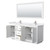 Wyndham WCF292972DWHWCUNSM70 Miranda 72 Inch Double Bathroom Vanity in White, White Cultured Marble Countertop, Undermount Square Sinks, Brushed Nickel Trim, 70 Inch Mirror