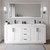Wyndham WCF292972DWBWCUNSM70 Miranda 72 Inch Double Bathroom Vanity in White, White Cultured Marble Countertop, Undermount Square Sinks, Matte Black Trim, 70 Inch Mirror