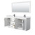 Wyndham WCF292972DWBWCUNSM70 Miranda 72 Inch Double Bathroom Vanity in White, White Cultured Marble Countertop, Undermount Square Sinks, Matte Black Trim, 70 Inch Mirror
