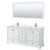 Wyndham WCS202072DWHC2UNSM70 Deborah 72 Inch Double Bathroom Vanity in White, Light-Vein Carrara Cultured Marble Countertop, Undermount Square Sinks, 70 Inch Mirror