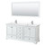 Wyndham WCS202072DWHWCUNSM70 Deborah 72 Inch Double Bathroom Vanity in White, White Cultured Marble Countertop, Undermount Square Sinks, 70 Inch Mirror
