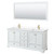 Wyndham WCS202072DWGWCUNSM70 Deborah 72 Inch Double Bathroom Vanity in White, White Cultured Marble Countertop, Undermount Square Sinks, Brushed Gold Trim, 70 Inch Mirror