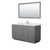 Wyndham WCF292960SGGCMUNSM58 Miranda 60 Inch Single Bathroom Vanity in Dark Gray, White Carrara Marble Countertop, Undermount Square Sink, Brushed Gold Trim, 58 Inch Mirror