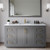 Wyndham WCF292960SGGCMUNSM58 Miranda 60 Inch Single Bathroom Vanity in Dark Gray, White Carrara Marble Countertop, Undermount Square Sink, Brushed Gold Trim, 58 Inch Mirror