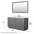 Wyndham WCF292960SKGCMUNSM58 Miranda 60 Inch Single Bathroom Vanity in Dark Gray, White Carrara Marble Countertop, Undermount Square Sink, Brushed Nickel Trim, 58 Inch Mirror