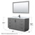 Wyndham WCF292960SGBCMUNSM58 Miranda 60 Inch Single Bathroom Vanity in Dark Gray, White Carrara Marble Countertop, Undermount Square Sink, Matte Black Trim, 58 Inch Mirror