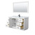 Wyndham WCF292960SWBCMUNSM58 Miranda 60 Inch Single Bathroom Vanity in White, White Carrara Marble Countertop, Undermount Square Sink, Matte Black Trim, 58 Inch Mirror