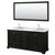 Wyndham WCS202072DDECMUNOM70 Deborah 72 Inch Double Bathroom Vanity in Dark Espresso, White Carrara Marble Countertop, Undermount Oval Sinks, and 70 Inch Mirror
