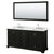 Wyndham WCS202072DDECMUNSM70 Deborah 72 Inch Double Bathroom Vanity in Dark Espresso, White Carrara Marble Countertop, Undermount Square Sinks, and 70 Inch Mirror