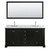 Wyndham WCS202072DDECMUNSM70 Deborah 72 Inch Double Bathroom Vanity in Dark Espresso, White Carrara Marble Countertop, Undermount Square Sinks, and 70 Inch Mirror