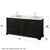 Wyndham WCS202072DDECMUNSM70 Deborah 72 Inch Double Bathroom Vanity in Dark Espresso, White Carrara Marble Countertop, Undermount Square Sinks, and 70 Inch Mirror