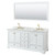 Wyndham WCS202072DWGCMUNOM70 Deborah 72 Inch Double Bathroom Vanity in White, White Carrara Marble Countertop, Undermount Oval Sinks, Brushed Gold Trim, 70 Inch Mirror