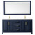Wyndham WCV252572DBLC2UNSM70 Daria 72 Inch Double Bathroom Vanity in Dark Blue, Light-Vein Carrara Cultured Marble Countertop, Undermount Square Sinks, 70 Inch Mirror