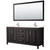 Wyndham WCV252572DDEC2UNSM70 Daria 72 Inch Double Bathroom Vanity in Dark Espresso, Light-Vein Carrara Cultured Marble Countertop, Undermount Square Sinks, 70 Inch Mirror