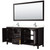 Wyndham WCV252572DDEC2UNSM70 Daria 72 Inch Double Bathroom Vanity in Dark Espresso, Light-Vein Carrara Cultured Marble Countertop, Undermount Square Sinks, 70 Inch Mirror