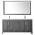 Wyndham WCV252572DKGC2UNSM70 Daria 72 Inch Double Bathroom Vanity in Dark Gray, Light-Vein Carrara Cultured Marble Countertop, Undermount Square Sinks, 70 Inch Mirror