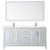 Wyndham WCV252572DWHC2UNSM70 Daria 72 Inch Double Bathroom Vanity in White, Light-Vein Carrara Cultured Marble Countertop, Undermount Square Sinks, 70 Inch Mirror