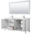 Wyndham WCV252572DWHC2UNSM70 Daria 72 Inch Double Bathroom Vanity in White, Light-Vein Carrara Cultured Marble Countertop, Undermount Square Sinks, 70 Inch Mirror