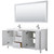 Wyndham WCV252572DWHWCUNSM70 Daria 72 Inch Double Bathroom Vanity in White, White Cultured Marble Countertop, Undermount Square Sinks, 70 Inch Mirror