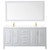 Wyndham WCV252572DWGWCUNSM70 Daria 72 Inch Double Bathroom Vanity in White, White Cultured Marble Countertop, Undermount Square Sinks, 70 Inch Mirror, Brushed Gold Trim