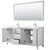 Wyndham WCV252572DWGWCUNSM70 Daria 72 Inch Double Bathroom Vanity in White, White Cultured Marble Countertop, Undermount Square Sinks, 70 Inch Mirror, Brushed Gold Trim