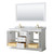 Wyndham WCV232360DWGCMUNOM58 Avery 60 Inch Double Bathroom Vanity in White, White Carrara Marble Countertop, Undermount Oval Sinks, 58 Inch Mirror, Brushed Gold Trim