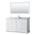 Wyndham WCV232360SWGCMUNSM58 Avery 60 Inch Single Bathroom Vanity in White, White Carrara Marble Countertop, Undermount Square Sink, 58 Inch Mirror, Brushed Gold Trim