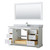 Wyndham WCV232360SWHCMUNSM58 Avery 60 Inch Single Bathroom Vanity in White, White Carrara Marble Countertop, Undermount Square Sink, and 58 Inch Mirror