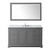 Wyndham WCV232360SKGCMUNOM58 Avery 60 Inch Single Bathroom Vanity in Dark Gray, White Carrara Marble Countertop, Undermount Oval Sink, and 58 Inch Mirror