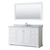 Wyndham WCV232360SWHCMUNOM58 Avery 60 Inch Single Bathroom Vanity in White, White Carrara Marble Countertop, Undermount Oval Sink, and 58 Inch Mirror