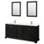 Wyndham WCS202080DDEWCUNSM24 Deborah 80 Inch Double Bathroom Vanity in Dark Espresso, White Cultured Marble Countertop, Undermount Square Sinks, 24 Inch Mirrors