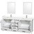Wyndham WCS141480DWHWCUNSM24 Sheffield 80 Inch Double Bathroom Vanity in White, White Cultured Marble Countertop, Undermount Square Sinks, 24 Inch Mirrors