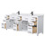 Wyndham WCG242484DWBWCUNSMXX Beckett 84 Inch Double Bathroom Vanity in White, White Cultured Marble Countertop, Undermount Square Sinks, Matte Black Trim