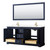 Wyndham WCV232372DBLC2UNSM70 Avery 72 Inch Double Bathroom Vanity in Dark Blue, Light-Vein Carrara Cultured Marble Countertop, Undermount Square Sinks, 70 Inch Mirror