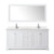 Wyndham WCV232372DWHC2UNSM70 Avery 72 Inch Double Bathroom Vanity in White, Light-Vein Carrara Cultured Marble Countertop, Undermount Square Sinks, 70 Inch Mirror