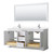 Wyndham WCV232372DWHWCUNSM70 Avery 72 Inch Double Bathroom Vanity in White, White Cultured Marble Countertop, Undermount Square Sinks, 70 Inch Mirror