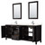 Wyndham WCV252580DDEC2UNSM24 Daria 80 Inch Double Bathroom Vanity in Dark Espresso, Light-Vein Carrara Cultured Marble Countertop, Undermount Square Sinks, 24 Inch Mirrors