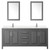 Wyndham WCV252580DKGC2UNSM24 Daria 80 Inch Double Bathroom Vanity in Dark Gray, Light-Vein Carrara Cultured Marble Countertop, Undermount Square Sinks, 24 Inch Mirrors